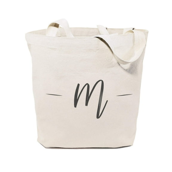 Personalized Handwritten Monogram Cotton Canvas Tote Bag
