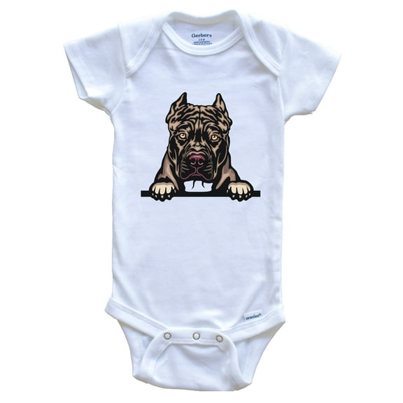 Pit Bull Dog Breed Cute Baby Bodysuit v2, 0-3 months white