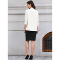 thumbnail image 3 of DARING DIVA Women's Ruched 3/4 Sleeve Shawl Collar Dressy Suit Jacket XS Cream White, 3 of 6