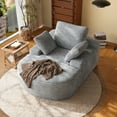 thumbnail image 3 of Magic Home Oversized Chaise Lounge Chair Indoor, Modern Deep Seat Sofa with Back Cushion, Pillows, Cloud Plush Corduroy Upholstered Sofa Bed, for Living Room,Bedroom,No Assembly Required, Gray Couch, 3 of 16