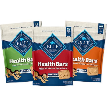 UPC: 0840243138821 | Blue Buffalo Health Bars Natural Crunchy Dog Treats Biscuits Apple & Yogurt Pumpkin & Cinnamon and Bacon Egg & Cheese 16-oz Variety Pack 3ct