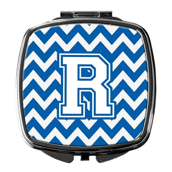 Letter R Chevron Blue and White Compact Mirror CJ1045-RSCM