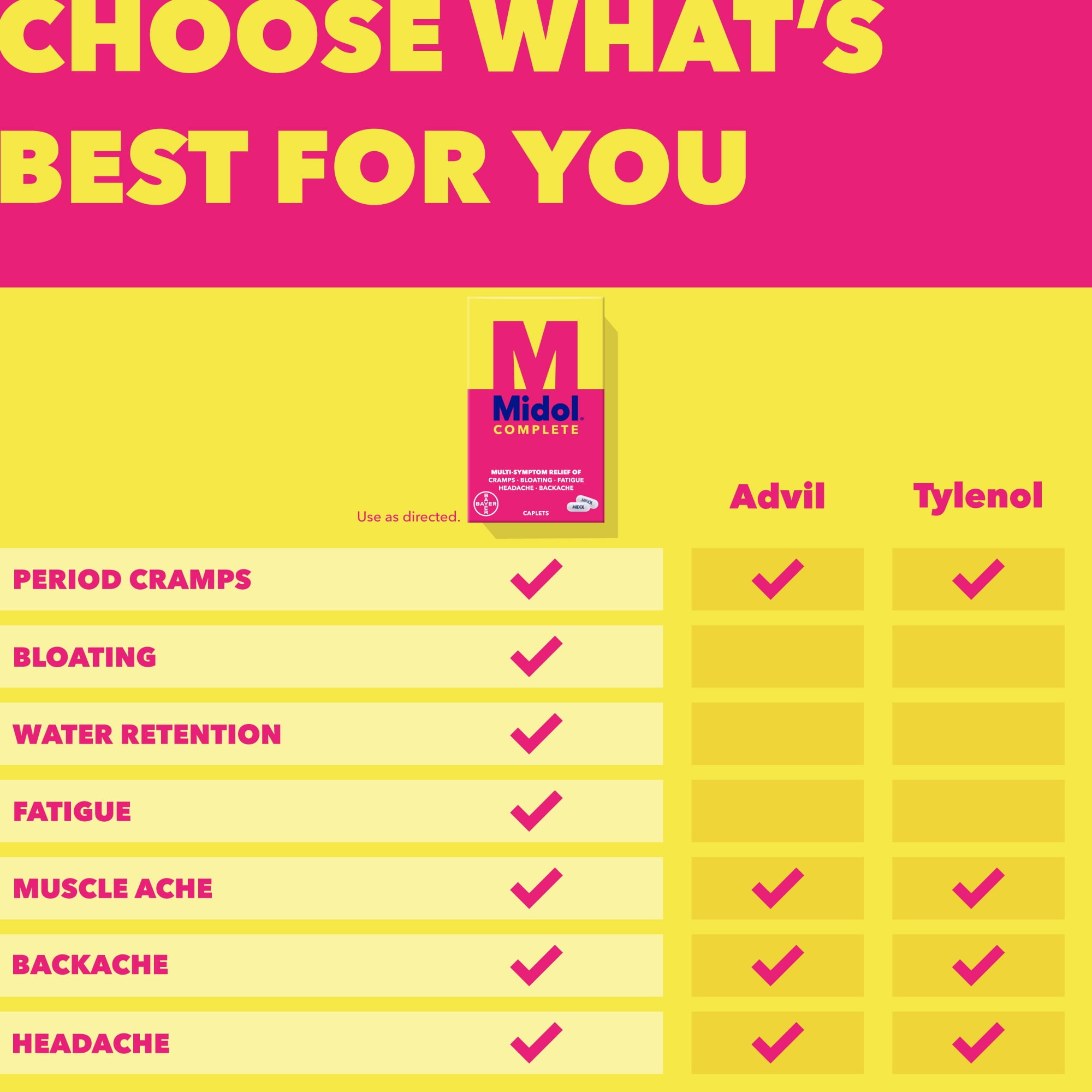Midol Complete on The Go, For Relief of Menstrual Pain, 25 Pouches
