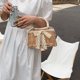 thumbnail image 5 of Bolsos de mano elegantes de ratán tejido con perlas para mujer, bolsos con asa superior a la moda, bolso informal tipo cesta de playa, 5 of 5