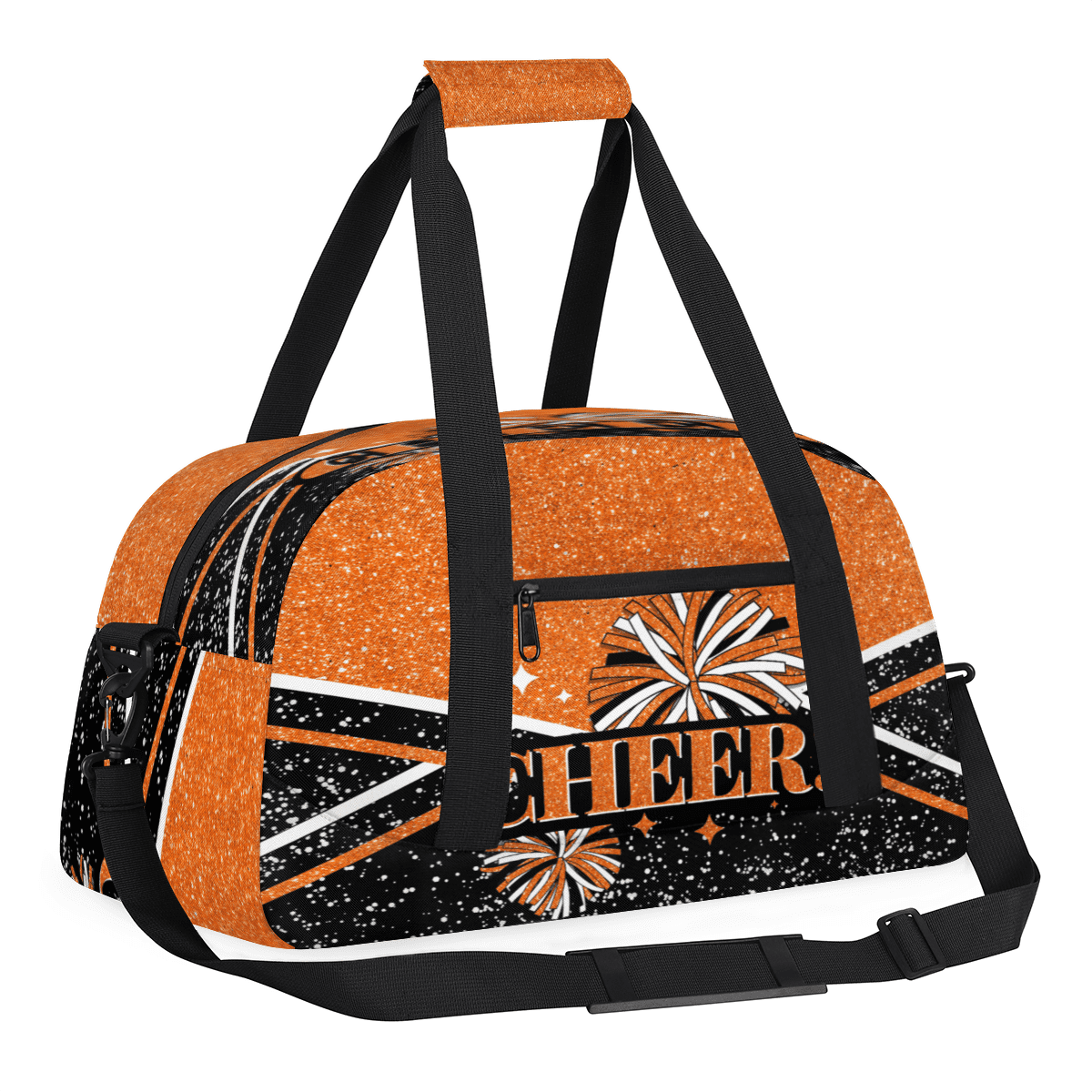 Herdesigns Cheer Bags Sport Duffle Bag Orange Cheerleader Gym Bag Overnight Travel Bags Waterproof Weekender Bag Carry On Travel Tote Bag Dance Bags