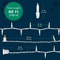thumbnail image 4 of Prextex Christmas Lights (60 Feet, 300 Lights) - Clear White Christmas Tree Lights with White Wire - Indoor/Outdoor String Lights - Warm White Twinkle Lights, 4 of 6