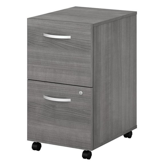 Scranton & Co Furniture 2 Drawer Mobile File Cabinet in Platinum Gray