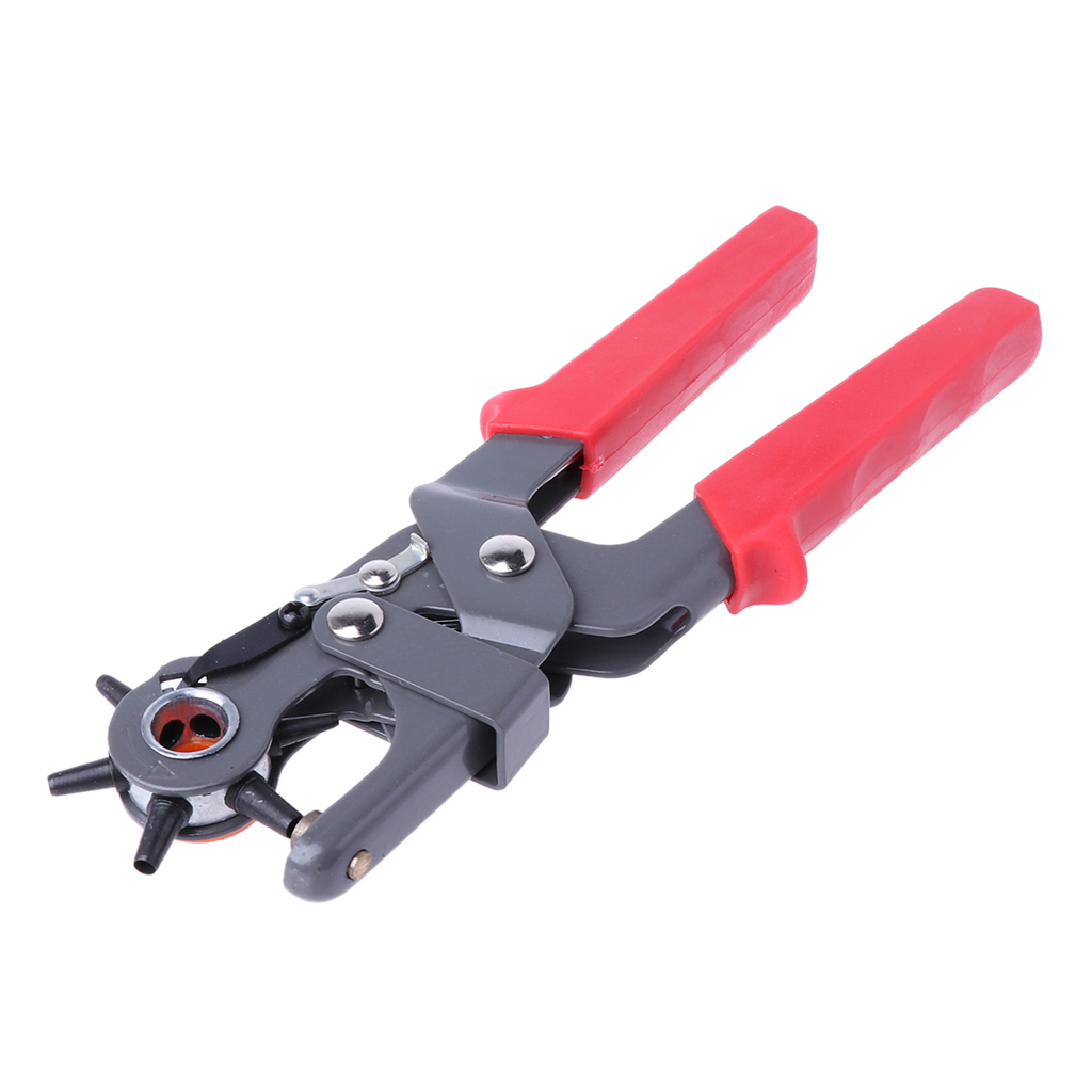 Geemin 6 Sized Heavy Duty Belt Hole Punch Hand Pliers Belt Holes Pliers Tool