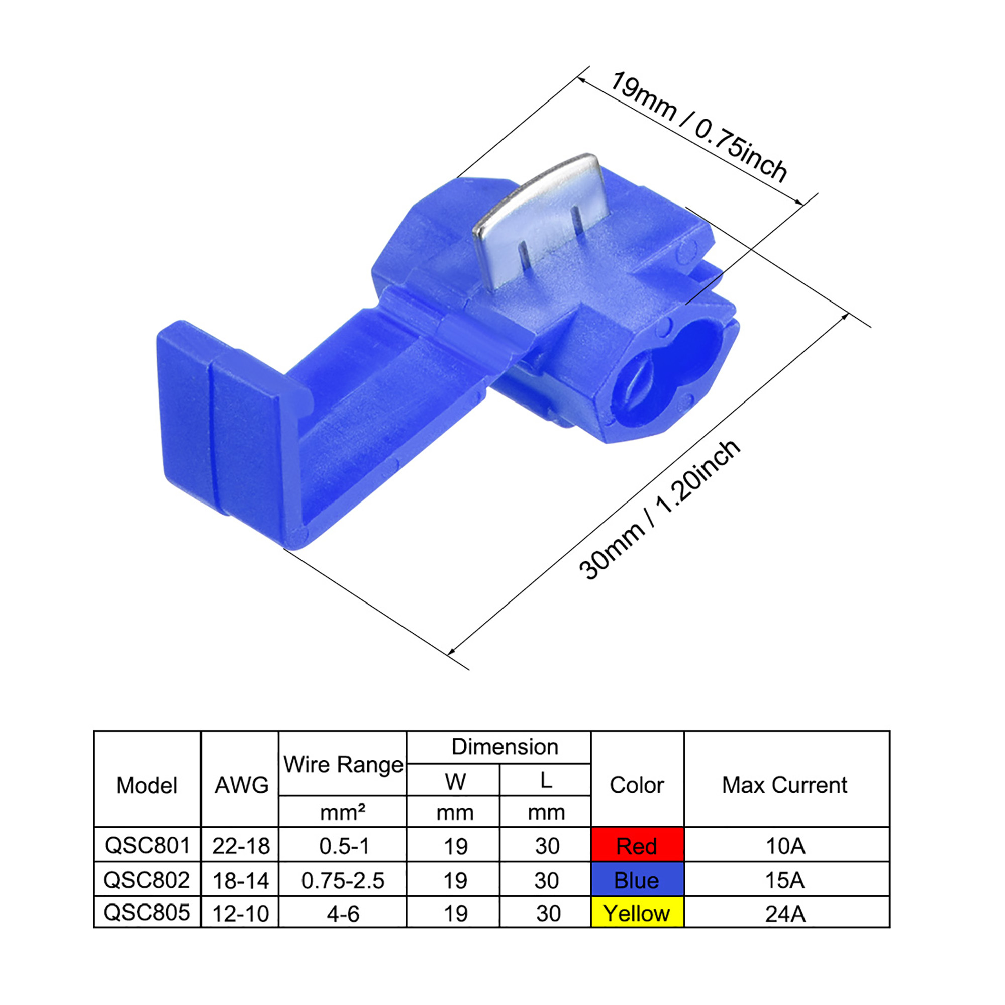 Wire Splice Connector Solderless Quick Splice Snap Wire Connector