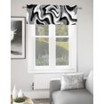 thumbnail image 6 of Black White Grey Valances Curtain for Windows Short Kitchen Curtains, Modern Abstract Fluid Geometric Art Rod Pocket Window Valance Curtains Drapes for Bedroom Cafe Living Room 54"x18", 6 of 6