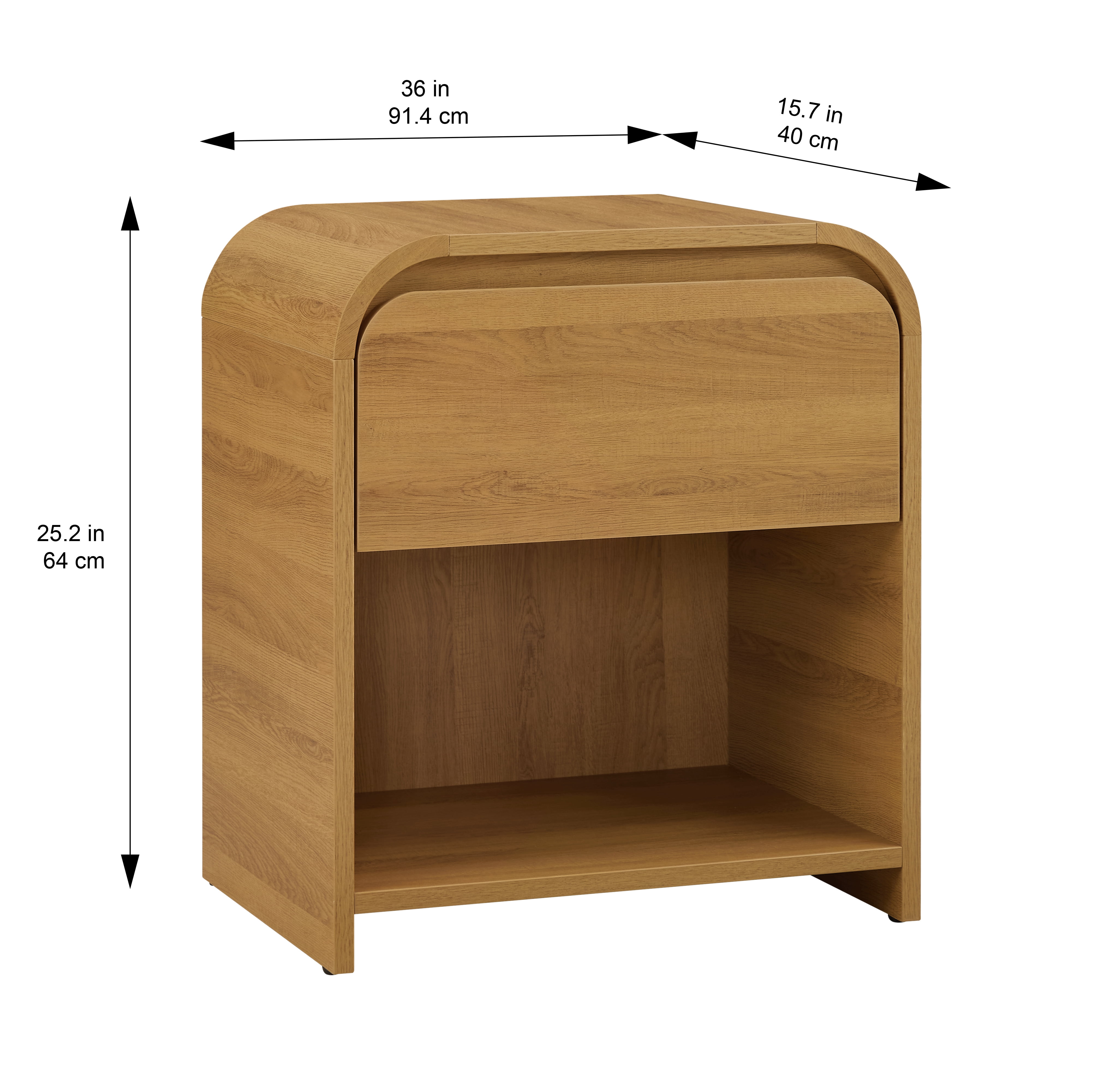 (2 pack) Better Homes & Gardens Juliet Nightstand with USB, Light Honey Finish