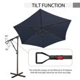 thumbnail image 4 of COBANA Outdoor Patio Umbrella, 10ft Offset Hanging Patio Umbrella with Aluminum Stand, Outdoor Cantilever Umbrella with 360° Rotation, Crank and Tilt System, Dark Blue, 4 of 9