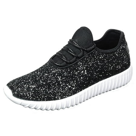

Forever Link Remy Women Sequin Lightweight Glitter Sneakers Cross Training Shoes