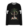 thumbnail image 4 of Neewe Bow Christmas Sweatshirt for Women Crewneck Christmas Tree Long Sleeve Shirt Xmas Holiday Party Pullover Sweater Tops, 4 of 5