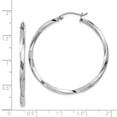 thumbnail image 5 of Primal Silver Sterling Silver Rhodium-plated Twisted Hoop Earrings, 5 of 5