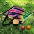 thumbnail image 5 of Colorful Tie Dye Vortex Waterproof Picnic Blanket with Foldable Zipper, Suitable for Outdoor Use, Suitable for Travel, Camping, Beaches, Parks, Grasslands, Picnic Blanket Accessories, 5 of 7