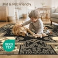 thumbnail image 4 of ODIKA 9'x12' Washable Area Rug Transitional Distressed Brushstroke Interlocking Geometric Abstract Flowing for Dining Room, Basement, Large Office, Non-Slip Chair-Friendly, 4 of 7