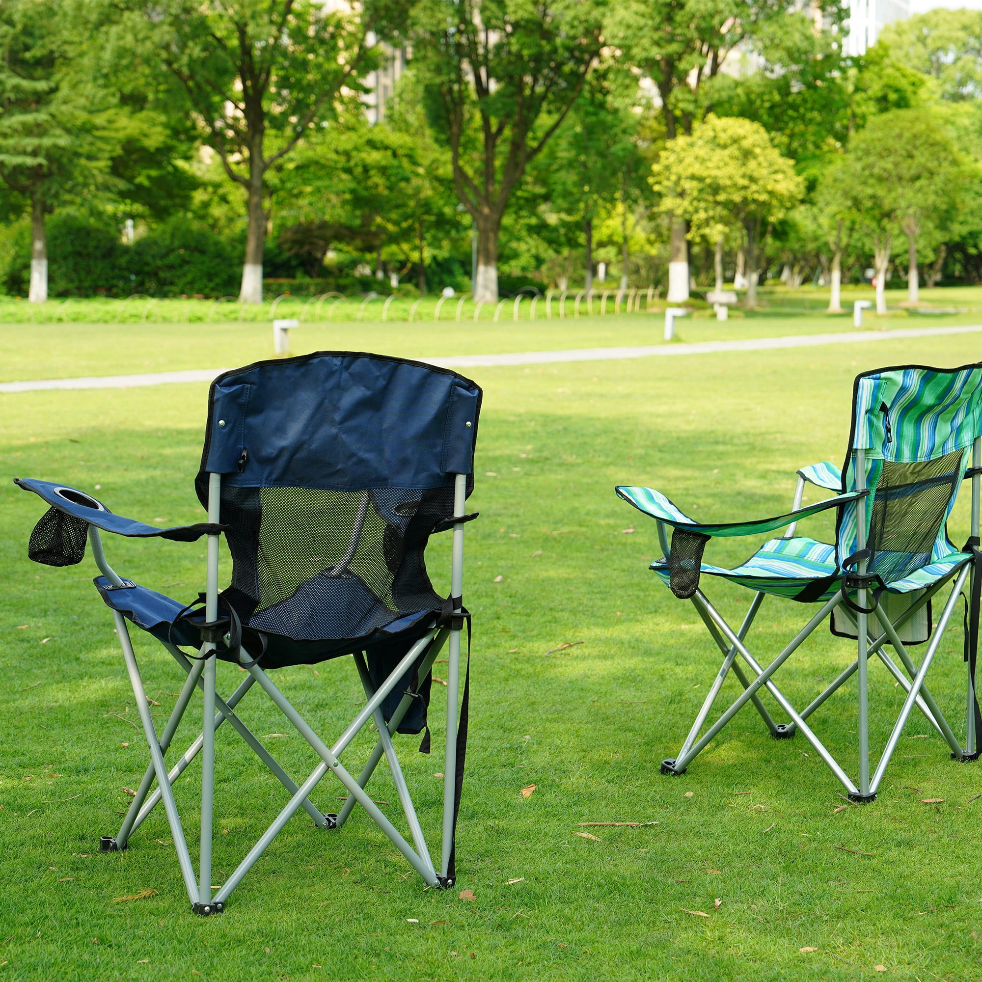 BalanceFrom Folding Camp Chair，Portable Outdoor Chair，with Cup Holder & Carrying Bag，for Camping, Beach, Fishing, and Sports Events