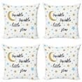thumbnail image 1 of Nursery Throw Pillow Cushion Case Pack of 4, Bed Time Lullaby Concept Stars Circles and Crescent, Modern Accent Double-Sided Print, 4 Sizes, Blue Dark Yellow, by Ambesonne, 1 of 2