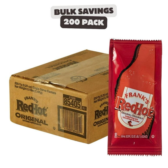 Frank's RedHot Sauce Piquante au Poivre de Cayenne Originale 7 Grammes - 200/caisse