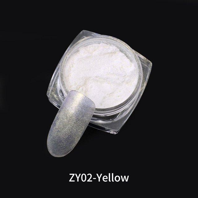 1 caja de polvo de uñas blanco perla pigmento nacarado polvo de cromo frotamiento uñas arte brillo manicura polvo decoración de uñas Gao Jinjia LED