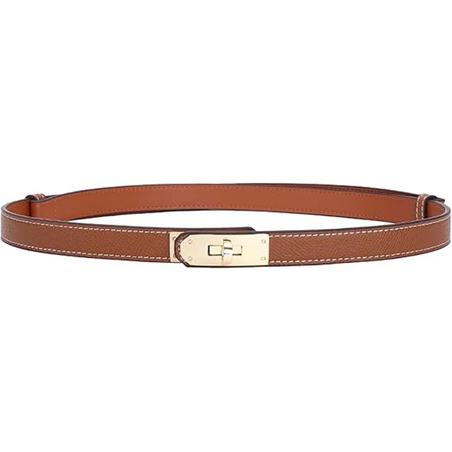Cinturones finos para mujer, hebilla de cierre giratorio, cinturones de cintura ajustados de cuero ajustables para jeans/vestidos