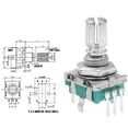 thumbnail image 2 of Goodhd 10Pcs Ec11 Rotary Encoder,360-Degree Rotary Encoder Code Switch 5 Pin 15Mm 20Mm,Plum Handle 15Mm, 2 of 5