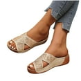 thumbnail image 5 of QQAMB Women's Sandals - Comfortable Slip-On Open Toe Wedge Slides for Summer Walking Casual Shoes, 5 of 8