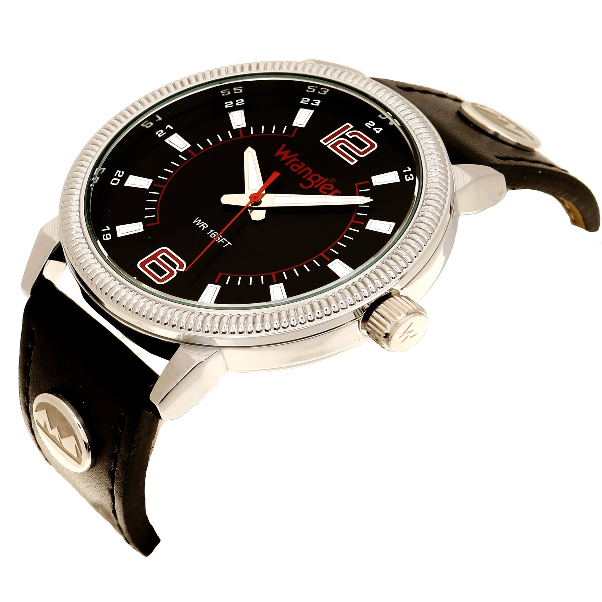 Wrangler 48.5mm Black Dial Black Strap Watch Walmart