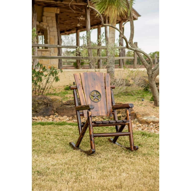 Leigh Country Char-Log Porch Rocker Chair, Size: Twin, Brown