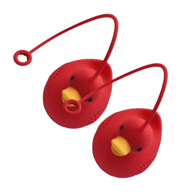 Kearding 2x Infusor de té de silicona de primera calidad con filtro de té suelto en forma de calavera con función de fácil limpieza Teteras Rojo