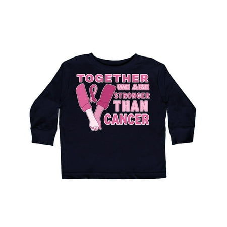 

Inktastic Together We Are Stronger Than Cancer with Hands and Ribbon Gift Toddler Boy or Toddler Girl Long Sleeve T-Shirt