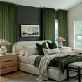 thumbnail image 5 of Olive Green Velvet Curtains 90 inches Long, Pinch Pleated Blackout Drapes with Hooks, Thermal Insulated Pinch Pleat Panels for Bedroom Living Room, 2 Panels, 5 of 7