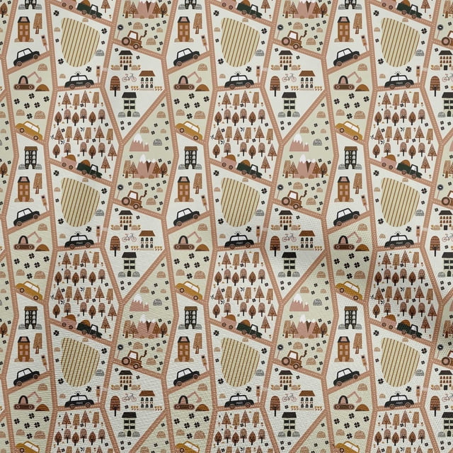oneOone Polyester Spandex Light Brown Fabric Travel Craft Projects Decor Fabric Printed By The Yard 56 Inch Wide