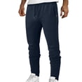 thumbnail image 2 of Sweatpants For Men Solid Cotton Mid-Waist Sweatpants Pocket Casual Zipper Lace-Up Men'S Men'S Pants, 2 of 6