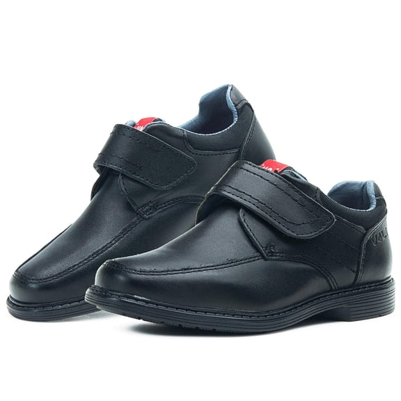 Zapato Escolar Para Niño Vavito De Piel Velcro Negro negro 24