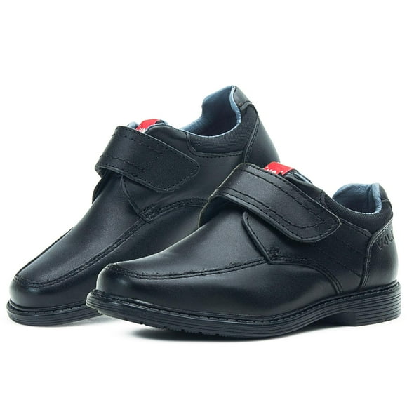 Zapato Escolar Para Niño Vavito De Piel Velcro Negro negro 24