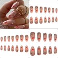 thumbnail image 3 of JROCHE 24Pcs Press on Nail Almond Glues on Nail French Fake Nail Designs False Nail Artificial Nail Gifts for Women Girls, 3 of 8