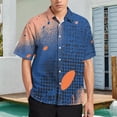 thumbnail image 2 of Color Wave Point Geometry Men's Shirt Short Sleeves Printed Button Down Summer Shirts, 2 of 6