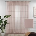 thumbnail image 2 of 3S Brother's Pink Linen Look Extra Long Set of 2 Panels Sheer Curtains Rod Pocket & Back Tab Home Décor Window Custom Made Drapes 10-30 Ft. Long -Made in Turkey Each Panel (100"W x 132"L), 2 of 6