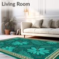 thumbnail image 2 of ODIKA 4'x6' Machine Washable Non-Slip Area Rug, Tropical Scallop Edged High Traffic Rug, Beige, 581417, 2 of 5