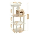 thumbnail image 3 of Pefilos 56" Cat Tree Tower for Indoor Cats, Modern Wood Cat Condo with Scratching Post for Large Cats Climbing, Multi-Level Cat Tree House, Beige, 3 of 8