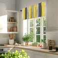 thumbnail image 3 of Coastal Style Valances for Windows, 42 x 12in, Vintage Gray Yellow Stripes Wood Texture Rod Pocket Kitchen Valance Curtain Light Filtering Window Treatments for Living Room Bedroom, 1 Panel, 3 of 7