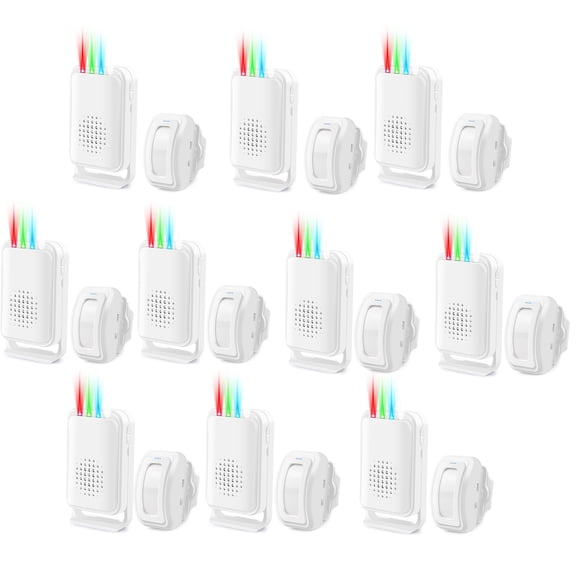 Greencycle Wireless Motion Sensor Door Chime,Doorway Motion Sensor Alarm,Door Chime for Business when Entering,Wireless Door Chime,Anti-theft,918FT Long Distance,for Shops,Homes,Offices,Garage,10PK