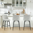 thumbnail image 2 of Spruce & Spring Counter Height Swivel Barstool with Curved Back and Metal Legs Set of 2, Cloud Fabric, 2 of 12