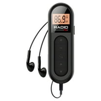 Personal AM/FM Pocket Radio Portable VR-robot,FM Portable Rechargeable Pocket With Reception Digital Tuning LCD Screen Belt Clip Stereo Sound Earphone Jack For Gym Jogging Walking Camping,Black