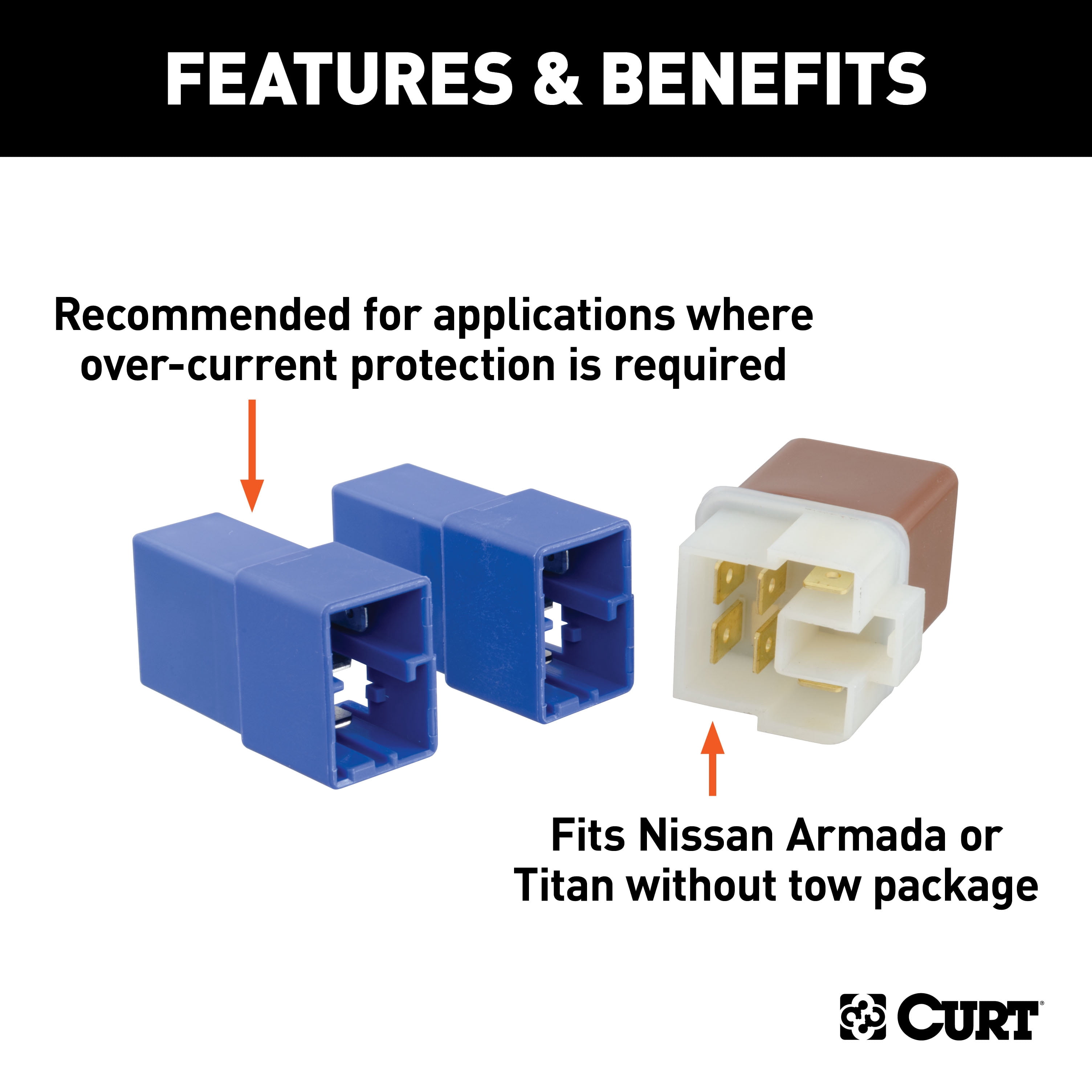 CURT Relay Kit for Nissan Armada Over-Current Protection Automotive Electrical Parts & Accessories