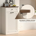 thumbnail image 6 of HARIPUL 13 Gallon Tilt Out Trash Cabinet, Freestanding Kitchen Trash Cabinet with Louvered Door,White, 6 of 6