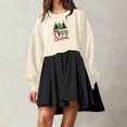 thumbnail image 2 of Pisexur Robes de Noël pour Femmes Mode Imprimé Noël Robes de Vacances Décontractées Col Rond Manches Longues Robe Fluide à Étages Mini Robe de Fête, 2 of 4