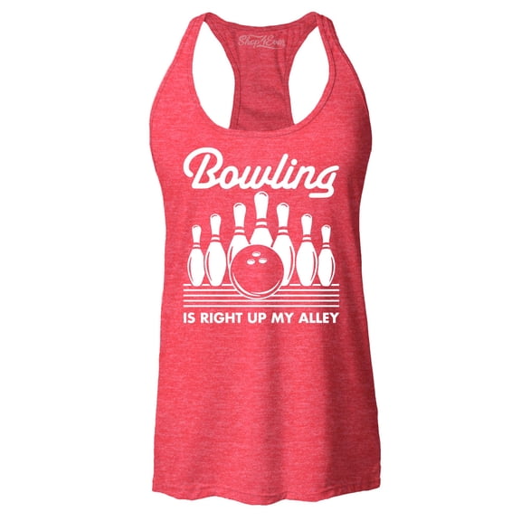 Shop4Ever Women's  This is My Spare Shirt Funny Bowling Racerback Tank Top Large Red